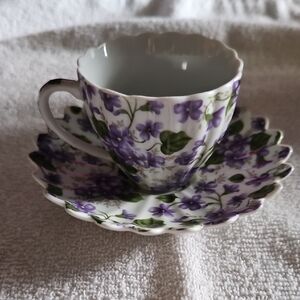 Floral Teacup and Saucer Set